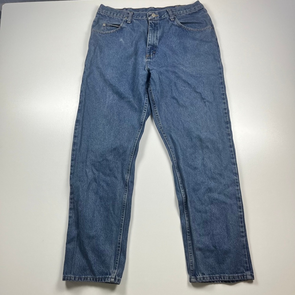 Wrangler Authentics Relaxed Fit Straight Leg Blue Denim Jeans 9760WDR 34x30.5